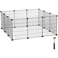 Produktbild von SONGMICS DIY Freilauf aus Metall für Kaninchen und Hamster in Schwarz