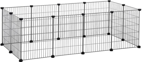 Produktbild von SONGMICS DIY-Kleintiergehege aus Metall Schwarz für Kaninchen und Hamster