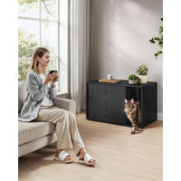 Produktbild von SONGMICS HOME Möbel-Katzentoilette aus Holz mit Klicksystem und Push-to-Open Türen für erwachsene Katzen in XL