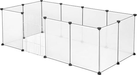 SONGMICS HOME Modulares Spielzelt für Kleintiere wie Meerschweinchen Hamster und Kaninchen mit abnehmbarer wasserdichter Matte Weiß 125 x 63 x 42 cm – Bild 1 von 1