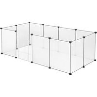 Produktbild von SONGMICS HOME Modulares Spielzelt für Kleintiere wie Meerschweinchen Hamster und Kaninchen mit abnehmbarer wasserdichter Matte Weiß 125 x 63 x 42 cm