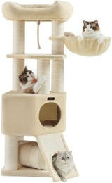 SONGMICS HOME XL Kratzbaum für Katzen in Beige mit Sisalstämmen – Bild 1 von 7