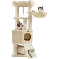 Produktbild von SONGMICS HOME XL Kratzbaum für Katzen in Beige mit Sisalstämmen