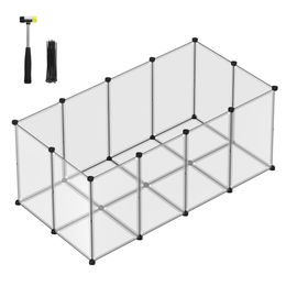 SONGMICS Kleintierfreigehege mit Bodenplatten für Kaninchen Meerschweinchen Chinchilla und Hamster 145 x 72 x 57 cm – Bild 1 von 3