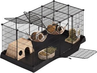 SONGMICS Kleintiergehege Freilaufgehege mit wasserresistenter Unterlage und 3 Türen 140 x 70 x 55 cm – Bild 1 von 1