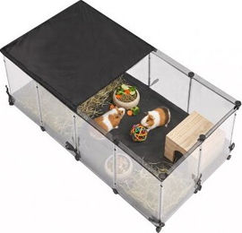 SONGMICS Kleintiergehege Käfig mit atmungsaktivem Gewebe oben 120 x 60 x 40 cm – Bild 1 von 1