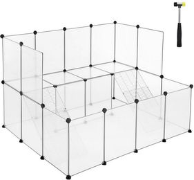 SONGMICS Kleintierkäfig 2-stöckig für Kaninchen und Hamster in Weiß 143x108x92cm – Bild 1 von 13