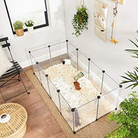 Produktbild von SONGMICS Kleintierkäfig 2er Set Freigehege mit Bodenplatten aus Kunststoff für Meerschweinchen Hamster und Kaninchen Weiß LPC002W02