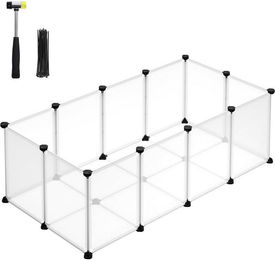 SONGMICS Kleintierkäfig Freigehege L in Weiß mit Kunststoff Bodenplatten für Kaninchen Hamster und Meerschweinchen 125 x 63 x 42 cm – Bild 1 von 13