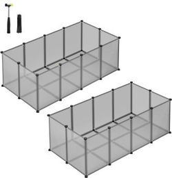 SONGMICS Kleintierkäfig Set aus 2er Set in Weiß und Grau aus Kunststoff – Bild 1 von 3