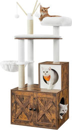 Songmics Kratzbaum 2-in-1 mit Katzenklo-Schrank in Vintagebraun – Bild 1 von 1