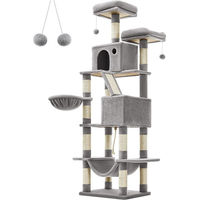 Produktbild von SONGMICS Kratzbaum für Katzen aus Holz in Grau 60x50x206cm