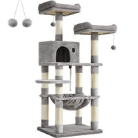 Produktbild von SONGMICS Kratzbaum für Katzen in Grau aus Plüsch 143x55x45cm