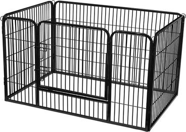 Produktbild von SONGMICS Laufstall aus Metall in Schwarz 122x80x70cm