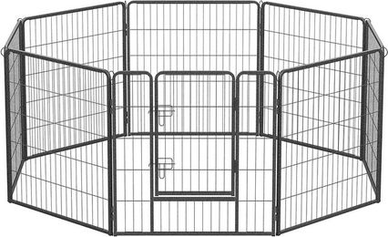 Produktbild von SONGMICS Laufstall Zaunkäfig aus Metall 240x80x80cm in Grau oder Schwarz