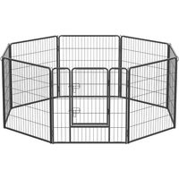 Produktbild von SONGMICS Laufstall Zaunkäfig aus Metall 240x80x80cm in Grau oder Schwarz