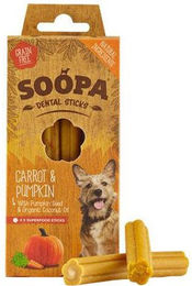 Soopa Dental Stick Zahnpflege-Snack Kürbis & Karotte getreidefrei – Bild 1 von 3