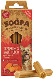 Soopa Dental Sticks Hundeleckerli Cranberry und Süßkartoffel getreidefrei und hypoallergen 100g – Bild 1 von 9