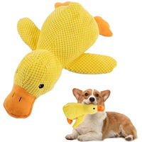 Produktbild von Sorvyzxn Antistress Hundespielzeug Ente aus Plüsch Gelb mit Quietschfunktion für kleine Hunde