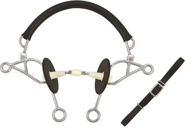 Soyo Hackamore Kombi Happy Mouth aus Edelstahl in Schwarz – Bild 1 von 1