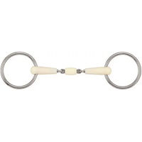 Produktbild von Soyo Happy Mouth 2-Ring Gebiss aus Edelstahl in Weiß für erwachsene Pferde