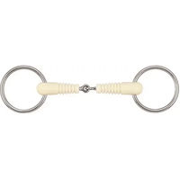 Produktbild von Soyo Happy Mouth 2-Ring Gebiss aus Edelstahl mit gerippter Oberfläche in Weiß