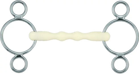 Produktbild von Soyo Happy Mouth 3 Gebiss für Pferde aus Edelstahl rechts in Silber und Weiß