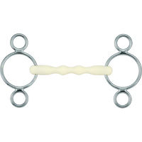 Produktbild von Soyo Happy Mouth 3 Gebiss für Pferde aus Edelstahl rechts in Silber und Weiß