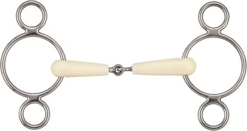 Produktbild von Soyo Happy Mouth 3-Ring Gebiss aus Edelstahl in Weiß 135 mm - 135 mm