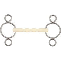 Produktbild von Soyo Happy Mouth 3-Ring Gebiss aus Edelstahl in Weiß für Pferde