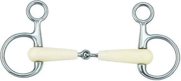 Produktbild von Soyo Happy Mouth Baucher Gebiss aus Edelstahl für Pferde in Silber und Weiß