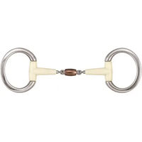 Produktbild von Soyo Happy Mouth Contour Gebiss für Pferde mit feiner Doppelring und Kupferrolle aus Edelstahl in Silber