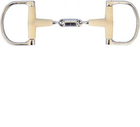 Soyo Happy Mouth D-Ring Gebiss aus Edelstahl in Silber und Beige – Bild 1 von 1