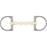 Produktbild von Soyo Happy Mouth D-Ring Gebiss Mullen aus Edelstahl in Silber und Weiß