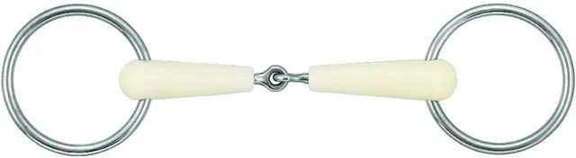 Produktbild von Soyo Happy Mouth Gebiss für Pferde mit 2 Ringen aus Edelstahl in Silber und Weiß