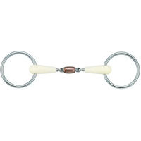 Produktbild von Soyo Happy Mouth Gebiss für Pferde mit 2 Ringen Doppelgelenk aus Edelstahl Silber