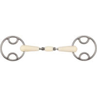 Produktbild von Soyo Happy Mouth Gebiss für Pferde mit 2 Ringen, Doppelgelenk und Rolle aus Edelstahl