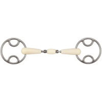 Produktbild von Soyo Happy Mouth Gebiss für Pferde mit 2 Ringen, Doppelgelenk und Rolle aus Edelstahl