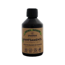 Produktbild von Sparrow Bio Hanfsamenöl Kaltgepresst Vegan zur Haut-Fell-Pflege und Immunstärkung 250 g