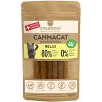 Produktbild von Sparrow CannaCat Katzensnack Huhn mit CBD zur Beruhigung und für Haut & Fell 50 g