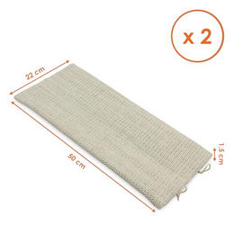 Spetebo Katzen Kratzbrett 2er Set aus Sisal und Plüsch 50 x 22 cm in Grau und Beige – Bild 1 von 5