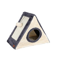 Produktbild von Spetebo Katzenhaus mit Sisal-Kratzbrett und Spielball 42 x 35 cm in Beige oder Grau