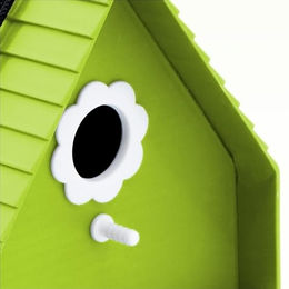 Spetebo Vogelhaus aus Kunststoff in Grün und Weiß zum Aufhängen – Bild 1 von 6
