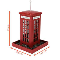 Produktbild von Spetebo Vogelhaus Telefonzelle aus Holz in Rot zum Aufhängen 21 x 15 cm