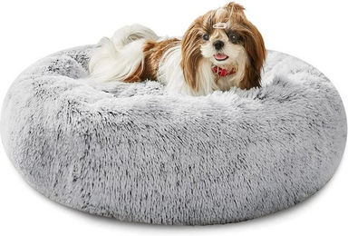 Spocado County Hundebett und Katzenbett Donutform aus Polyester Grau 50 x 50 x 20 cm – Bild 1 von 10