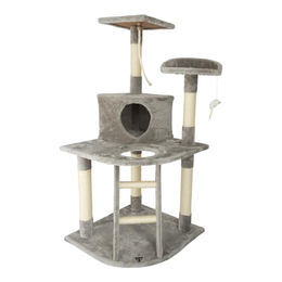 SPOCADO Rovers Katzenkratzbaum mit Höhle und Sisalpfosten Grau 120 x 55 x 55 cm – Bild 1 von 5