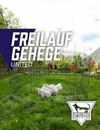 Spocado United Freilaufgehege Faltbarer Laufstall aus Edelstahl für Hunde Kaninchen und Hamster Schwarz 61 x 61 cm – Bild 1 von 3