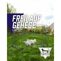 Produktbild von Spocado United Freilaufgehege Faltbarer Laufstall aus Edelstahl für Hunde Kaninchen und Hamster Schwarz 61 x 61 cm