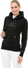 SPOOKS Kapuzenpullover Crown Sequin für Damen in Schwarz aus Baumwolle Größe XL – Bild 1 von 3