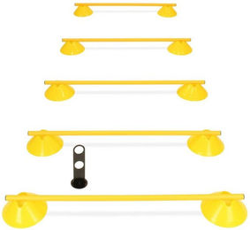 SPORTIKEL24 Agility Cavaletti Mini-Hürden 5er Set aus Kunststoff mit gelben Markiermulden und 100 cm Stangen für Hunde - 5 x 100 cm – Bild 1 von 12